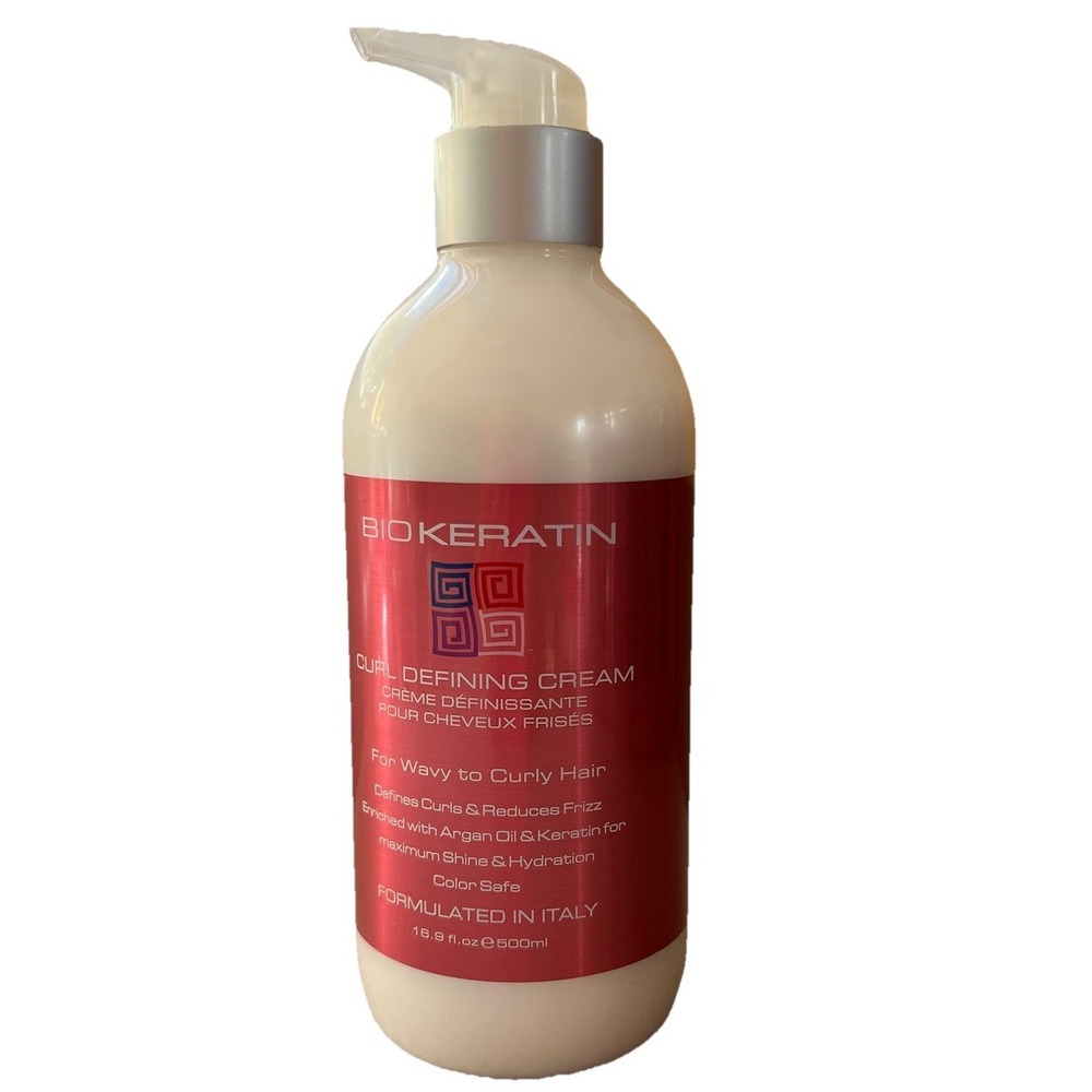 Bio Keratin Curl Defining Cream Wavy to Curly‎ Hair Argan Oil Shine Frizz 16.9oz